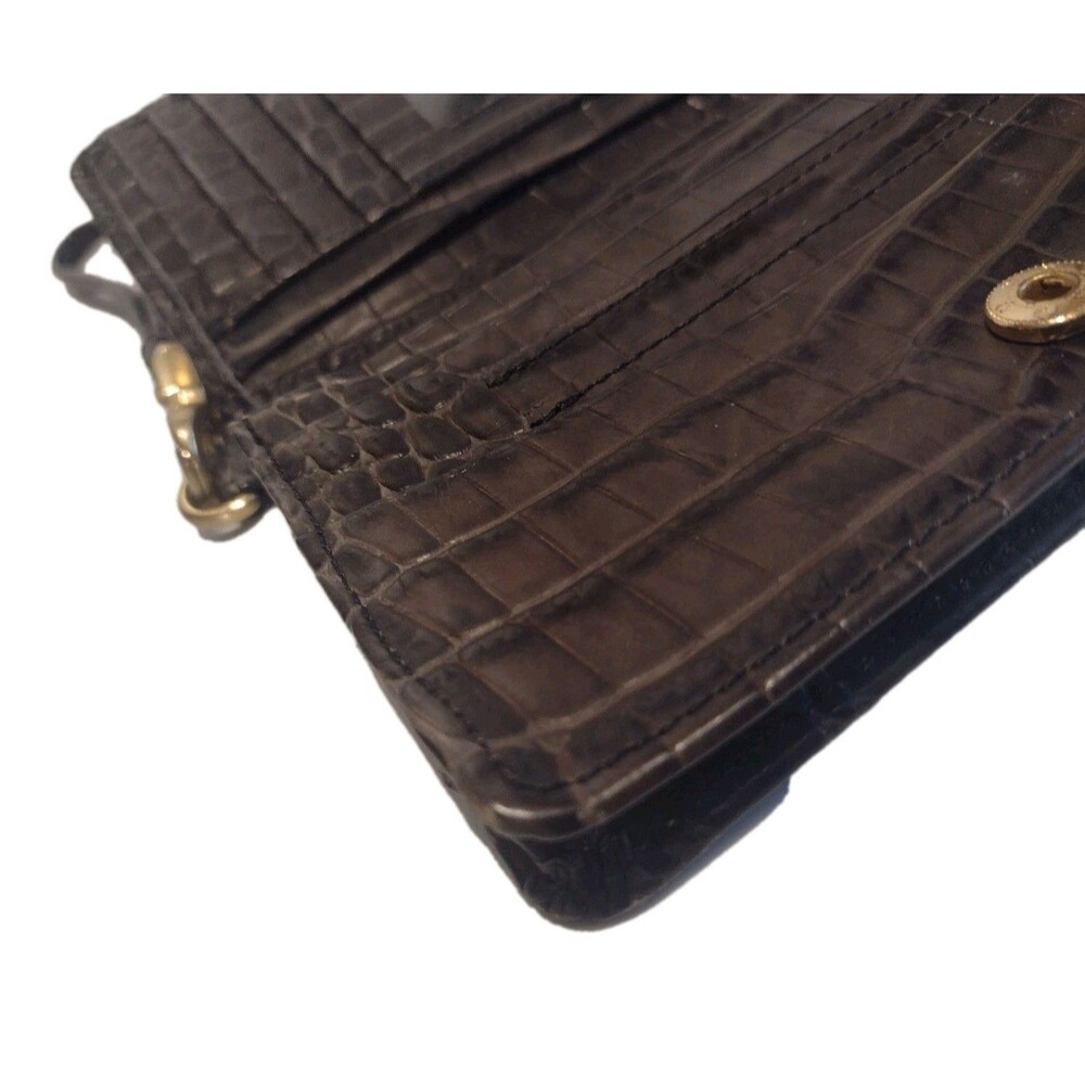 Brahmin Debra Brown Wristlet Wallet Melbourne Leather Croc Embossed - Picture 13 of 16